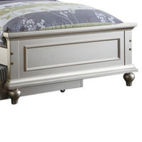 Cherub Twin Size Bed With Trundle In Silver And White - PDX-F9378