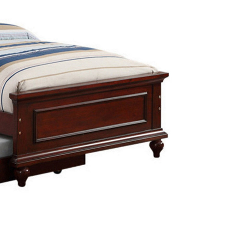 Cherub Twin Size Bed With Trundle In Black And Cherry Brown - PDX-F9379