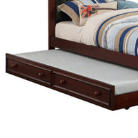 Cherub Twin Size Bed With Trundle In Black And Cherry Brown - PDX-F9379
