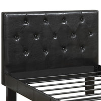 Faux Leather Upholstered Twin size Bed With tufted Headboard Black - PDX-F9415T