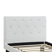 Faux Leather Upholstered Twin size Bed With tufted Headboard White - PDX-F9416T