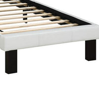 Faux Leather Upholstered Twin size Bed With tufted Headboard White - PDX-F9416T