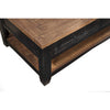 Dual Tone Wooden Coffee Table With Two Drawers, Antique Black and Honey Tobacco Brown