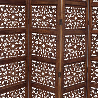 The Urban Port Handmade Foldable 4-Panel Wooden Partition Screen Room Divider, Brown - UPT-148948