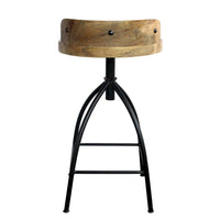 Pia 25-31 Inch Set of 2 Industrial Style Counter Height Stools with Adjustable Swivel Seat, Brown, Black - UPT-165867-2