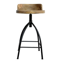 Pia 25-31 Inch Industrial Style Counter Height Stool with Adjustable Swivel Seat, Brown, Black- UPT-165867