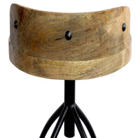 Pia 30-35 Inch Industrial Style Adjustable Swivel Bar Stool With Backrest - UPT-165868