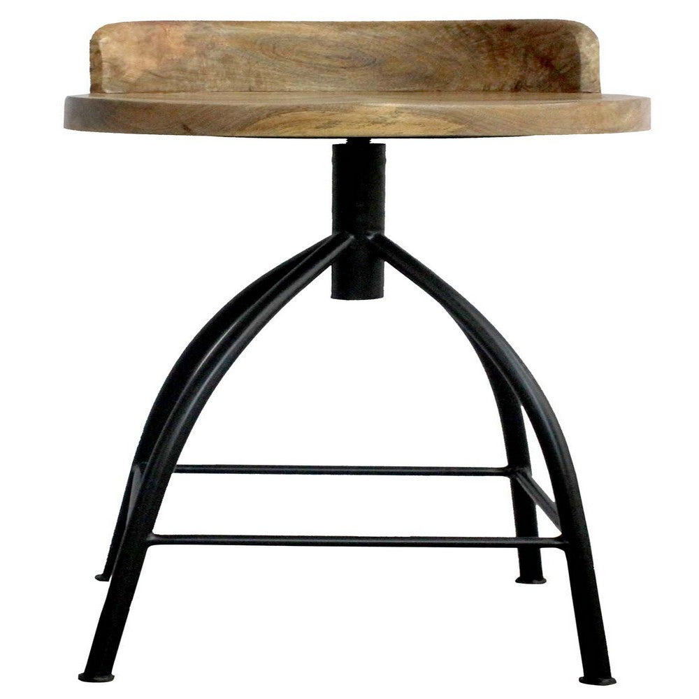 Pia 30-35 Inch Industrial Style Adjustable Swivel Bar Stool With Backrest - UPT-165868
