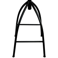 Pia 32-35 Extra Tall Adjustable Barstool, Set of 2, Natural Brown Mango Wood Seat, Black Iron Frame - UPT-165868-2
