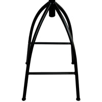 Pia 32-35 Extra Tall Adjustable Barstool, Natural Brown Mango Wood Seat, Black Iron Frame - UPT-165868