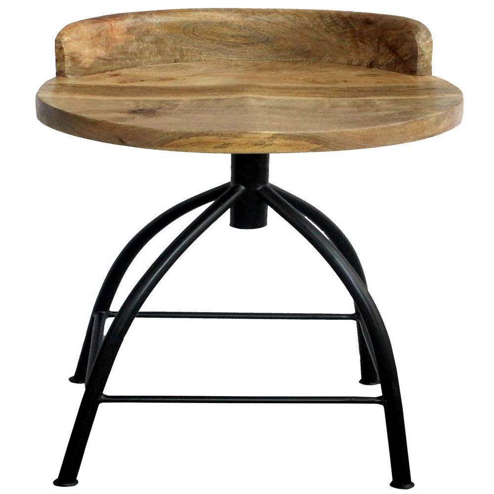 Pia 30-35 Inch Industrial Style Adjustable Swivel Bar Stool With Backrest - UPT-165868