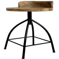 Pia 30-35 Inch Industrial Style Adjustable Swivel Bar Stool With Backrest - UPT-165868