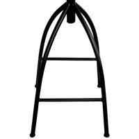 Pia 32-35 Extra Tall Adjustable Barstool, Natural Brown Mango Wood Seat, Black Iron Frame  - UPT-165868