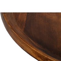 Gia Round Mango Wood Coffee Table With Splayed Metal Legs, Brown and Black- UPT-183000