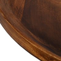 Gia Handcrafted Round Mango Wood  Coffee Table with Tray Top,  Dark Walnut Brown, Black Iron Legs- UPT-183000