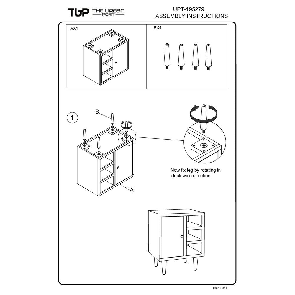 27 Inch Mango Wood Side Table, Open Cubbies, 1 Door Cabinet, Natural Brown By The Urban Port