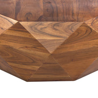 Bon 33 Inch Diamond Shape Acacia Wood Coffee Table With Smooth Top, Dark Brown - UPT-196015