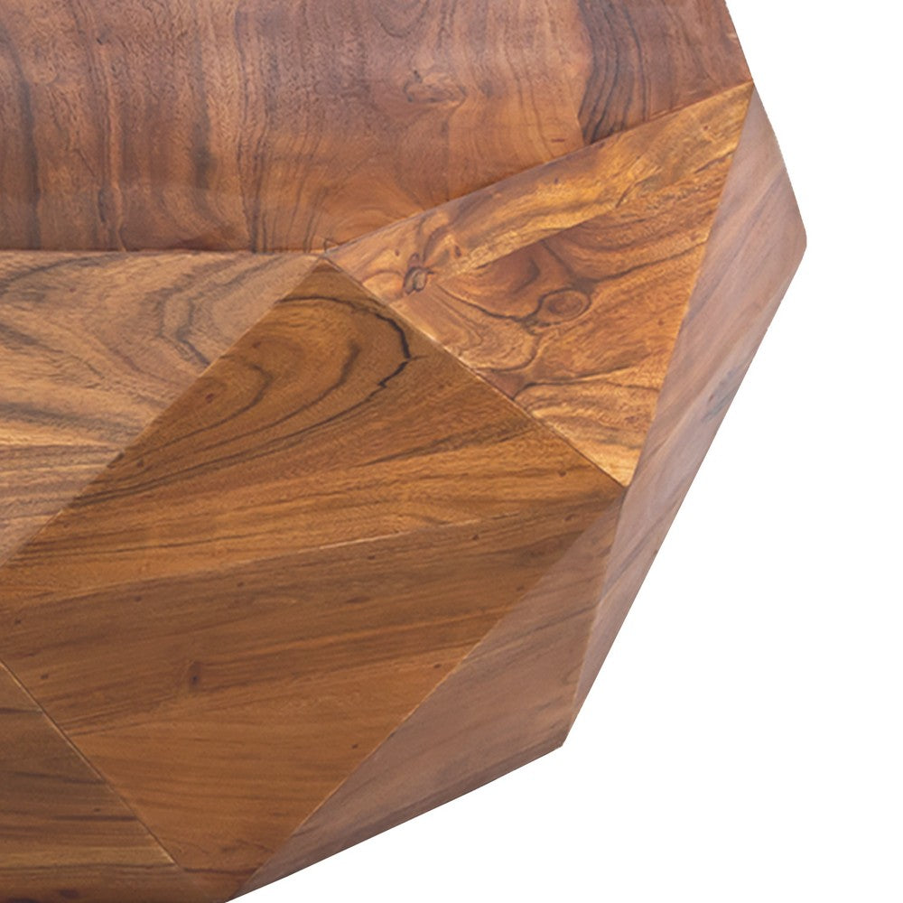 Bon 33 Inch Diamond Shape Acacia Wood Coffee Table With Smooth Top, Dark Brown - UPT-196015