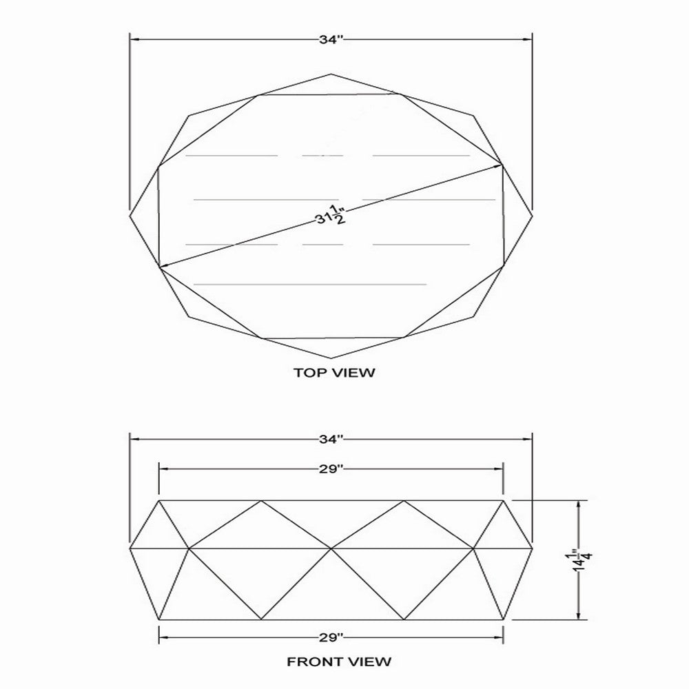 Bon 33 Inch Diamond Shape Acacia Wood Coffee Table With Smooth Top, Dark Brown - UPT-196015