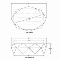 Bon 33 Inch Diamond Shape Acacia Wood Coffee Table With Smooth Top, Dark Brown - UPT-196015