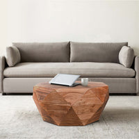 Bon 33 Inch Diamond Shape Acacia Wood Coffee Table With Smooth Top, Dark Brown - UPT-196015