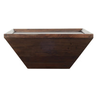 36 Inch Square Shape Acacia Wood Coffee Table with Trapezoid Base, Brown - UPT-204781