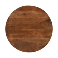30 Inch Handcrafted Round Mango Wood Dinette, Artisanal Twisted Pedestal Base, Walnut Brown - UPT-213134
