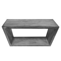 Keli 52 Inch Cube Shape Wooden Console Table with Open Bottom Shelf, Charcoal Gray- UPT-230675