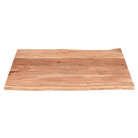 45 Inch Acacia Farmhouse Coffee Table, Live Edges, Metal Sled Base, Brown and Black - UPT-231740