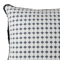 18 x 18 Handcrafted Square Cotton Accent Throw Pillow, Woven, Dotted Tile Design, Set of 2, White, Gray By The Urban Port