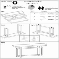 59 Inch Artisan Crafted Farmhouse Console Table with Geometric Interlocked Base, Rustic Light Brown - UPT-262415