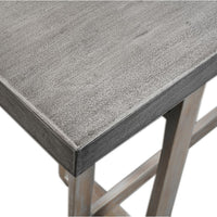 59 Inch Artisan Sideboard Console Table with Geometric Interlocked Base, Distressed Matte Gray - UPT-262415