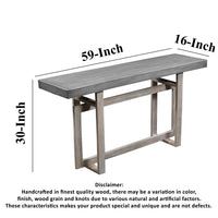 59 Inch Artisan Crafted Farmhouse Console Table with Geometric Interlocked Base, Rustic Light Brown - UPT-262415