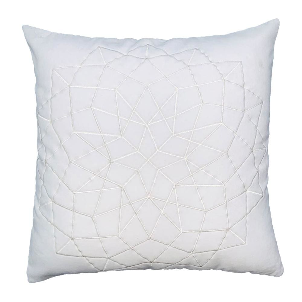 Hugo 20 x 20 Square Accent Throw Pillows, Embroidered Abstract Pattern, Set of 2, White By The Urban Port