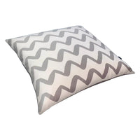 20 x 20 Square Cotton Accent Throw Pillows, Chevron Pattern, Set of 2, Gray, White By The Urban Port