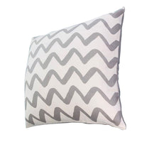 20 x 20 Square Cotton Accent Throw Pillows, Chevron Pattern, Set of 2, Gray, White By The Urban Port