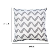 20 x 20 Square Cotton Accent Throw Pillows, Chevron Pattern, Set of 2, Gray, White By The Urban Port