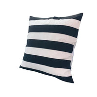 20 x 20 Square Cotton Accent Throw Pillows, Classic Block Stripes, Set of 2, Black, White By The Urban Port