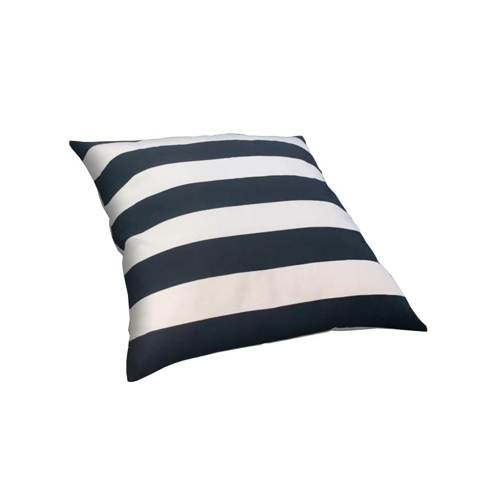 20 x 20 Square Cotton Accent Throw Pillows, Classic Block Stripes, Set of 2, Black, White By The Urban Port