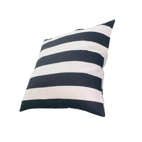 20 x 20 Square Cotton Accent Throw Pillows, Classic Block Stripes, Set of 2, Black, White By The Urban Port