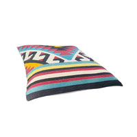 24 x 24 Square Cotton Accent Throw Pillows, Geometric Aztec Pattern, Set of 2, Multicolor By The Urban Port