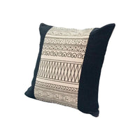 18 x 18 Square Cotton Accent Throw Pillows, Aztec Linework Pattern, Set of 2, Off White, Black By The Urban Port