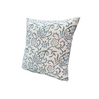 18 x 18 Square Accent Pillows, Paisley Floral Pattern, Cotton Cover, Set of 2, Blue, White By The Urban Port