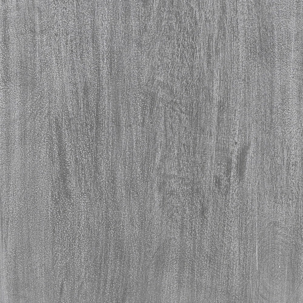 Zera 39 Inch Handcrafted Accent Cabinet with 2 Doors, Medallion Engraved, Sandblasted Gray Mango Wood, Black Iron Framed Stand- UPT-271294