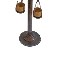 52 Inch Tall Plant Stand with 4 Hanging Pots, Antique Bronze, Gold, Black - UPT-271313