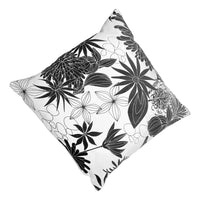 17 x 17 Inch Decorative Square Cotton Accent Throw Pillows, Classic Floral Print, Set of 2, Black and White by The Urban Port