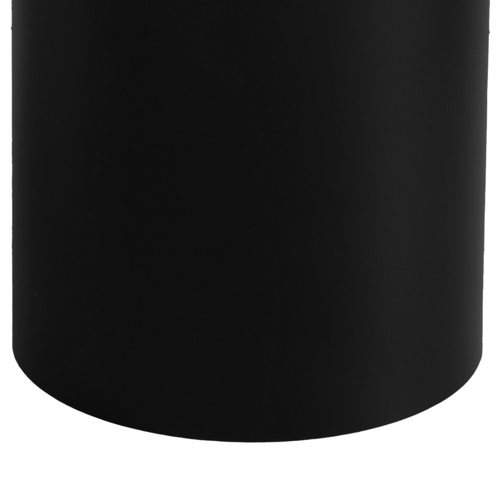 Zoe 20 Inch Modern Round Iron Side Table with Pedestal Base, Matte Black - UPT-272899