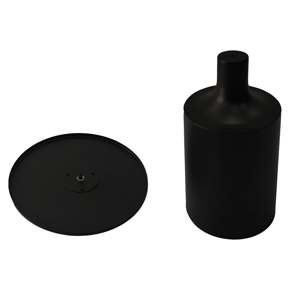 Zoe 20 Inch Modern Round Iron Side Table with Pedestal Base, Matte Black - UPT-272899