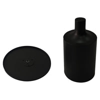 Zoe 20 Inch Modern Round Iron Side Table with Pedestal Base, Matte Black - UPT-272899