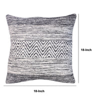 Cabe 18 X 18 Cotton Accent Throw Pillows, Wavy Lined Pattern, Set of 2, Black, White By The Urban Port